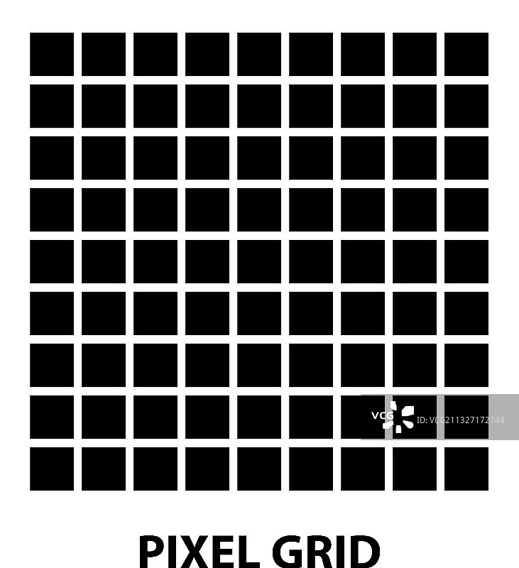 可编辑的像素网格图标黑色标志图片素材