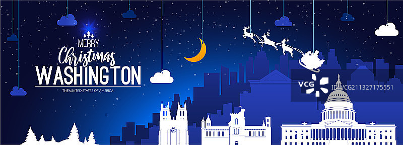 华盛顿圣诞节假日背景图片素材