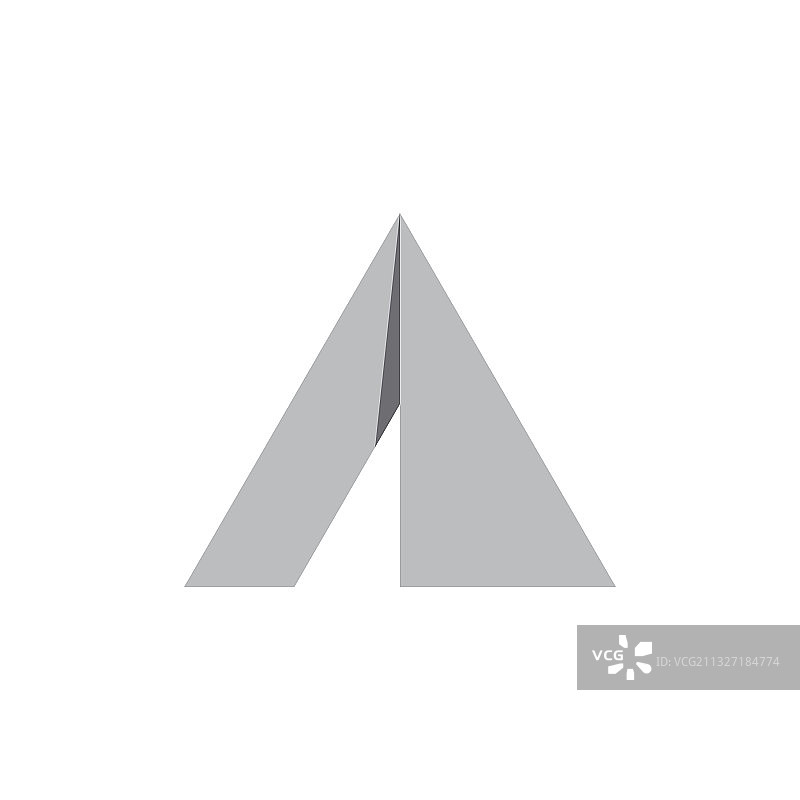 字母A三角形折纸简约Logo图片素材