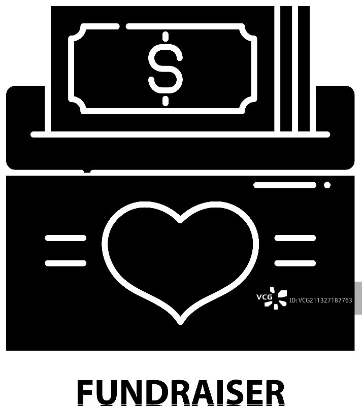 可编辑的筹款图标黑色标志图片素材