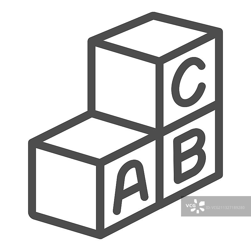 带首字母的立方体字母表线条图标图片素材