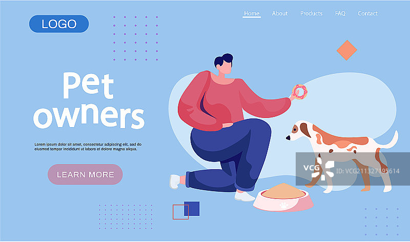 宠物主人主题页模板：快乐的女人图片素材