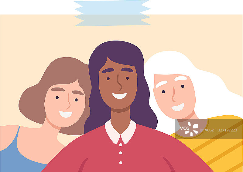 女孩使用智能手机自拍图片素材