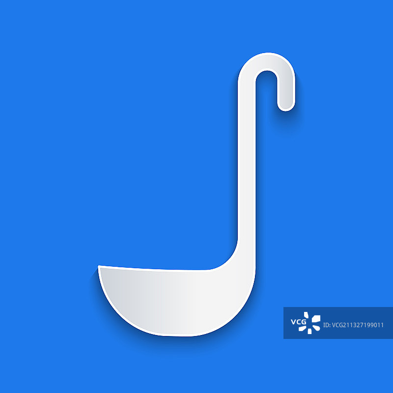 剪纸风格厨房勺子图标图片素材