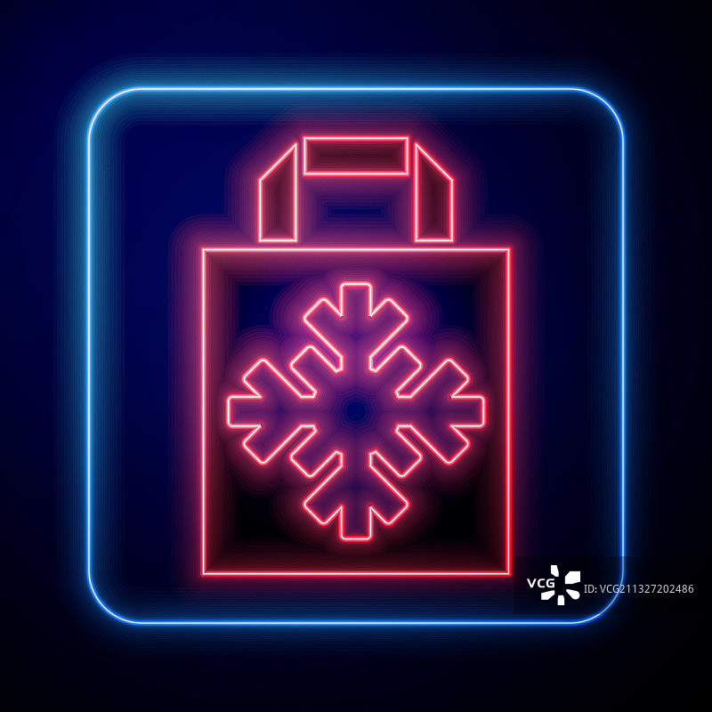 发光霓虹圣诞纸质购物袋图片素材