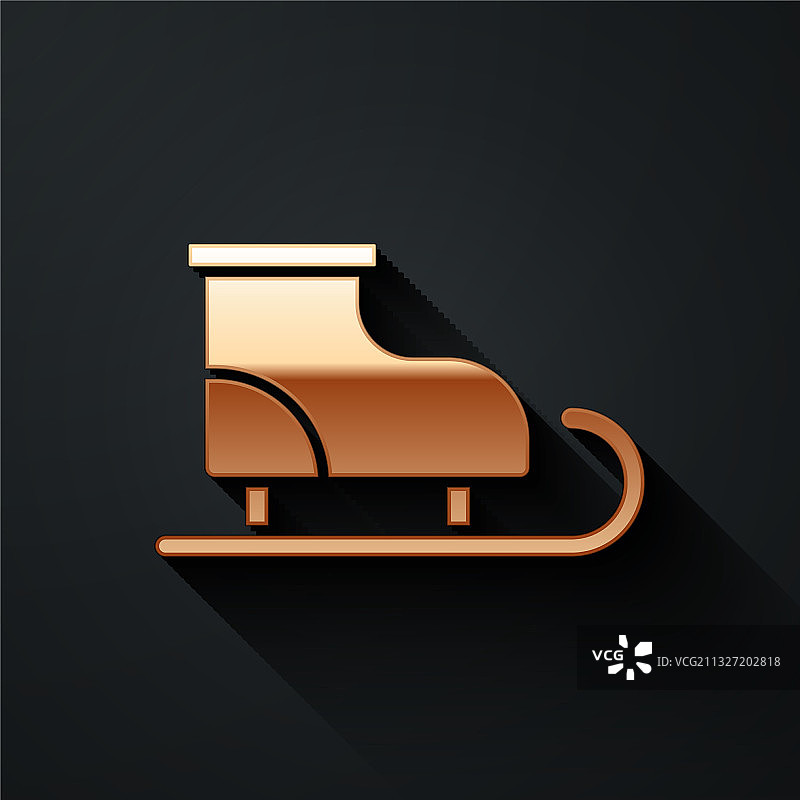 金色花样滑冰鞋图标图片素材