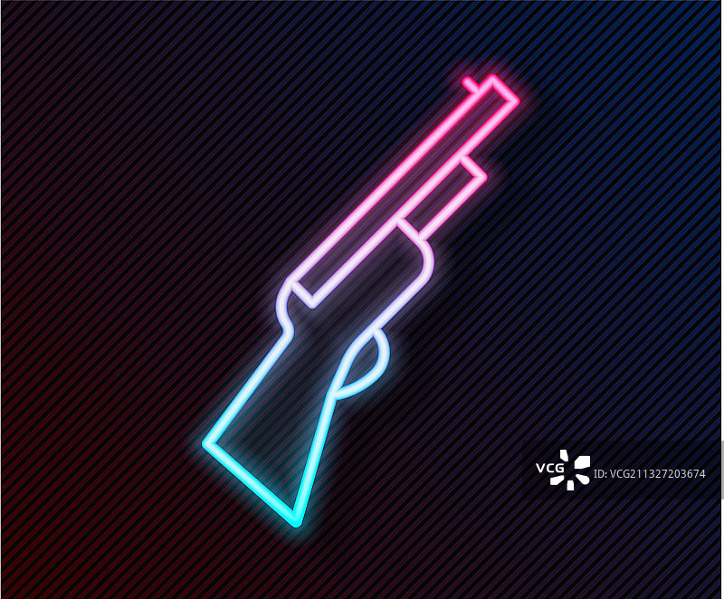 发光霓虹灯猎枪线条图标图片素材