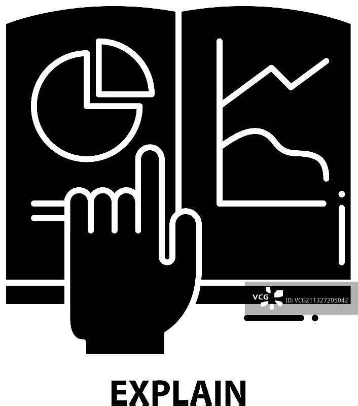 带有可编辑的解释图标黑色标志图片素材