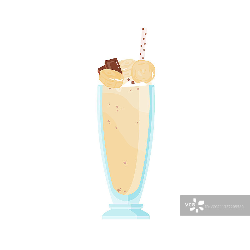 玻璃杯装冰镇香草奶昔装饰图片素材