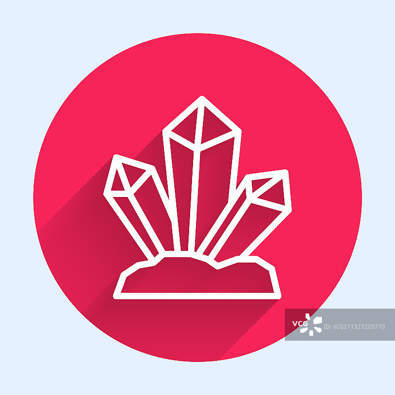 带阴影的白色线条魔法石图标图片素材