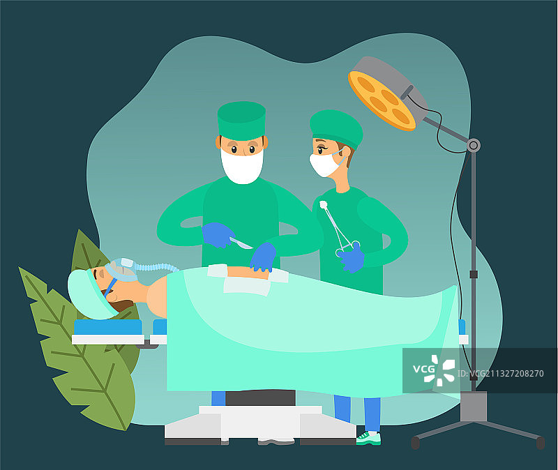 绿叶环绕的专家与病人图片素材