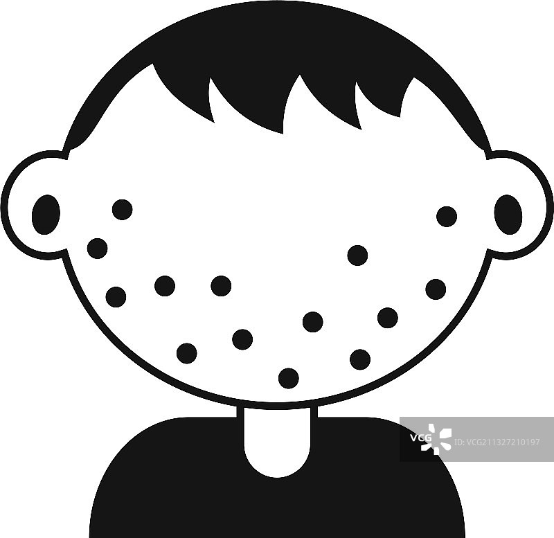 患水痘的男孩图标（简约风格）图片素材