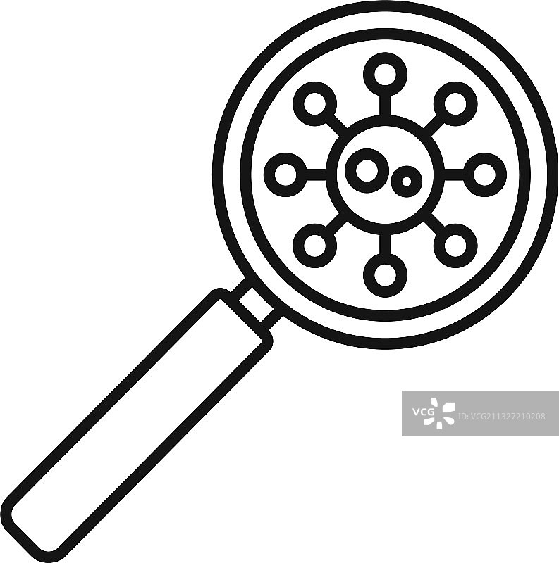 水痘放大镜图标轮廓样式图片素材