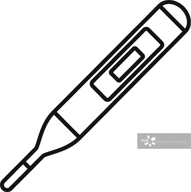 水痘温度计图标轮廓样式图片素材