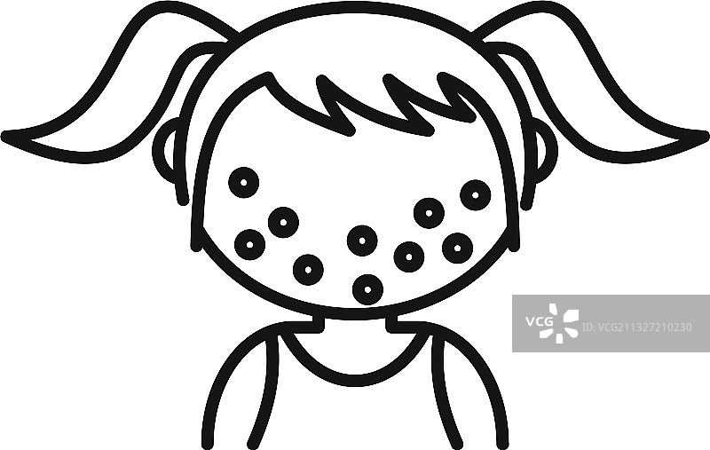 儿童水痘图标轮廓图片素材