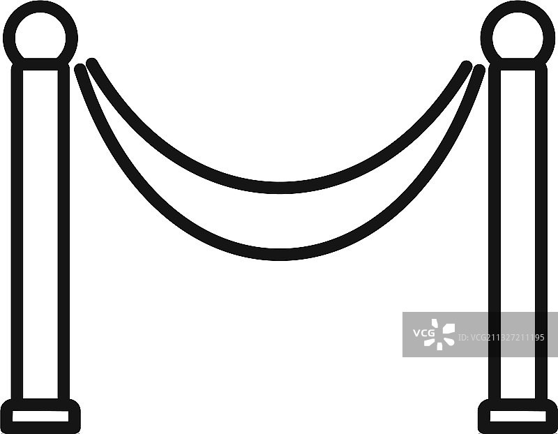 电影院隔离栏图标（线性风格）图片素材