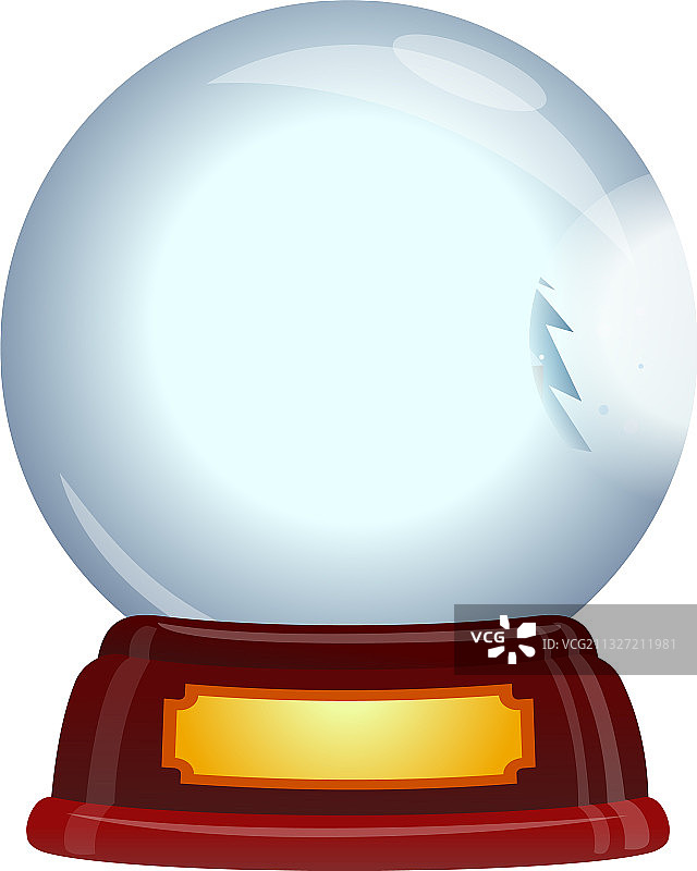 卡通风格水晶雪景球图标图片素材