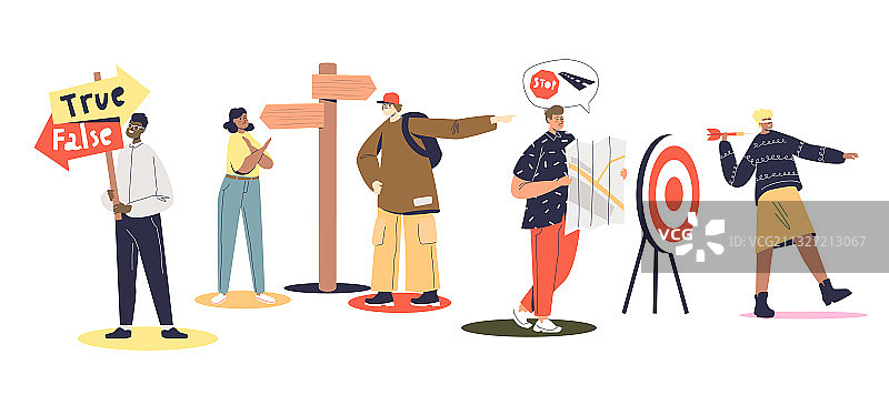 人们行走或选择错误方向图片素材