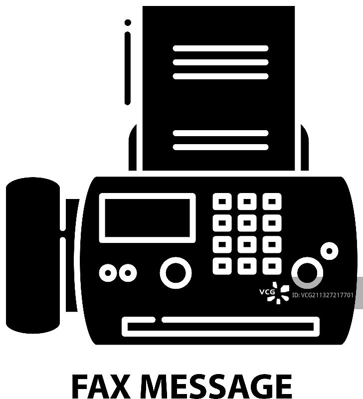 带有可编辑内容的传真消息黑色图标图片素材