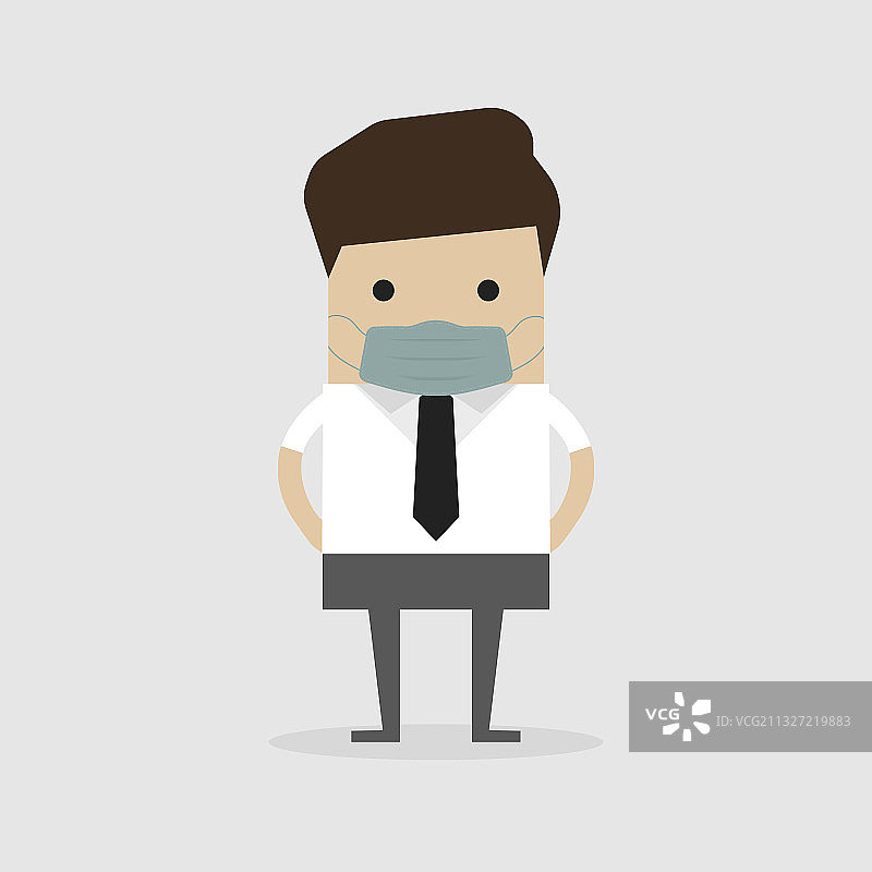 佩戴医用口罩的健康男人图片素材