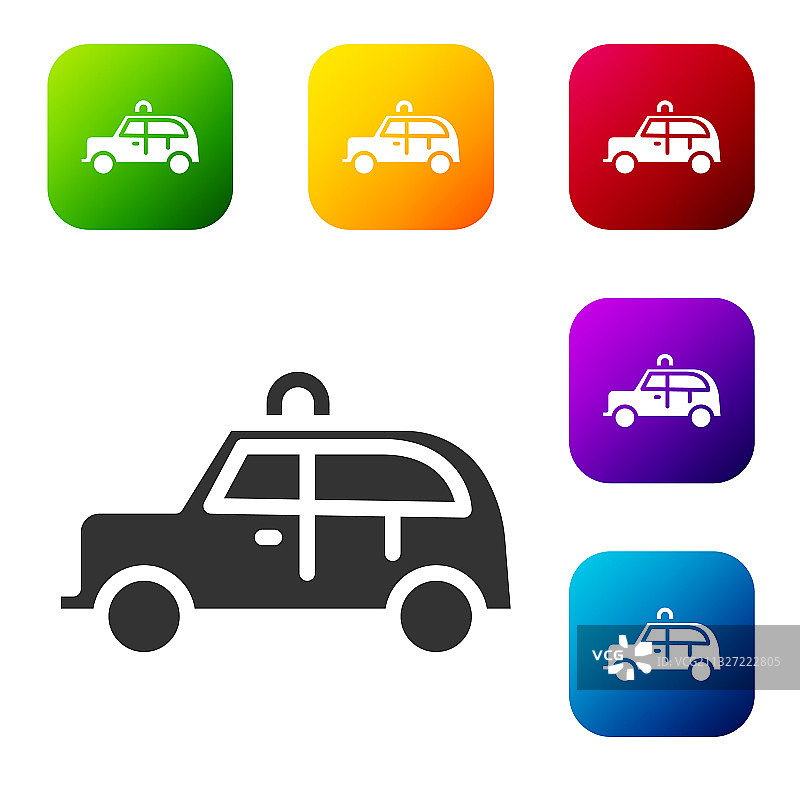 白色背景上的黑色出租车图标图片素材