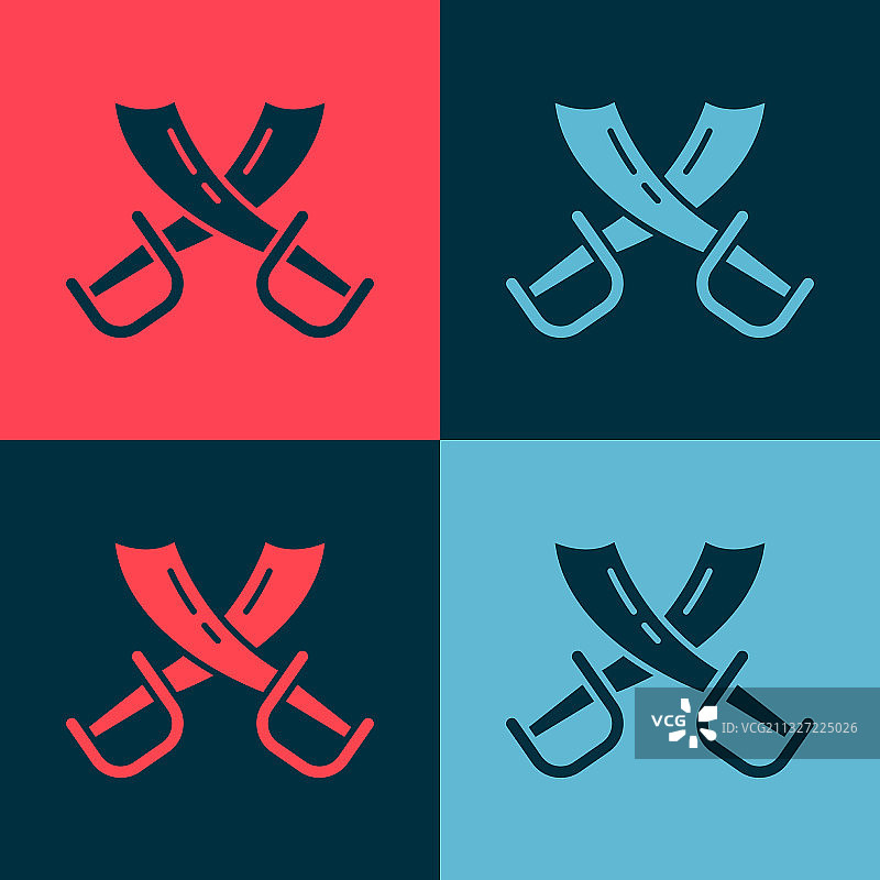 交叉海盗剑波普风图标图片素材