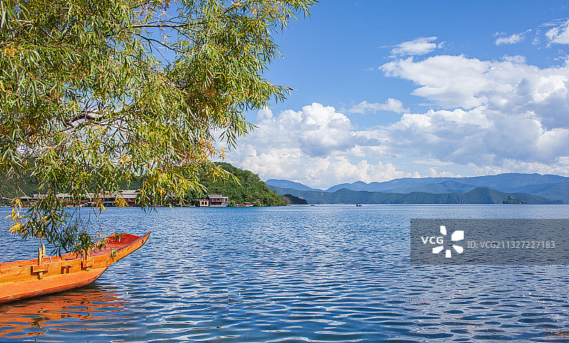 云南丽江沪沽湖景区图片素材