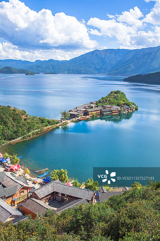 云南丽江沪沽湖景区图片素材