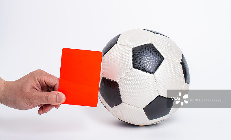 足球和红牌警告图片素材