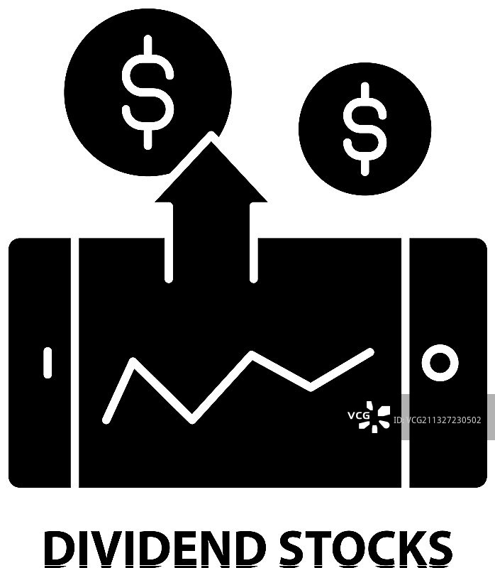 股票股息黑色标志图标图片素材