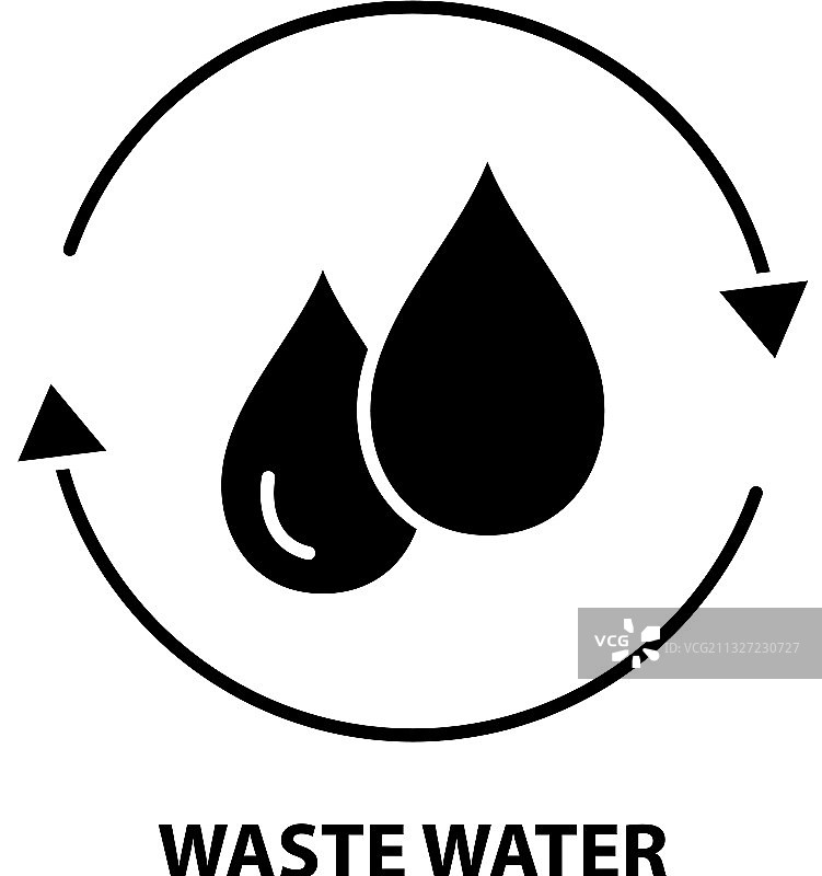 可编辑的废水图标黑色标志图片素材