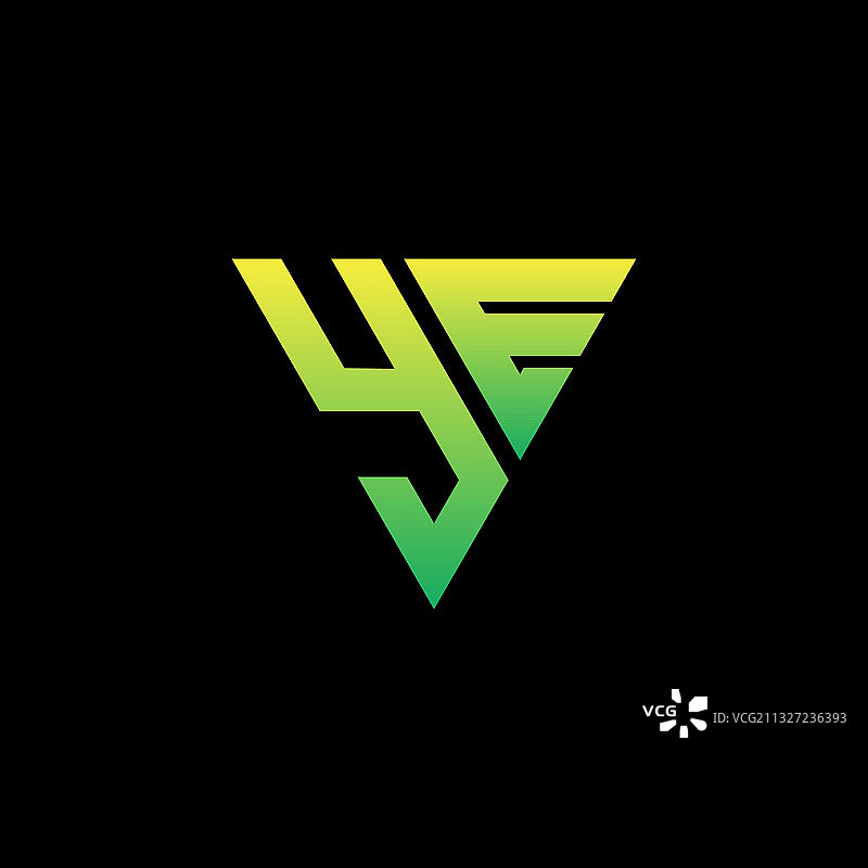Y E首字母三角形标志图片素材