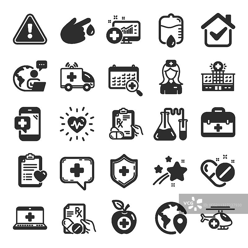 医疗图标集医院援助健康图片素材
