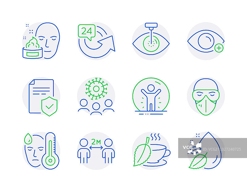 包含冠状病毒的医疗图标合集图片素材