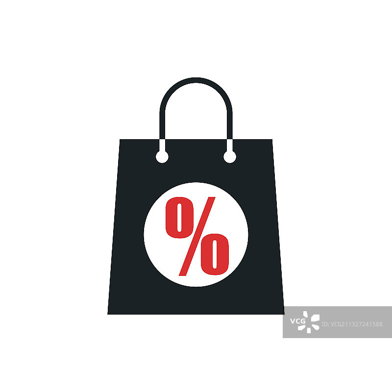 带促销折扣百分比的购物袋图片素材
