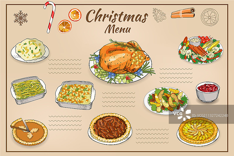 手绘传统圣诞节图片素材