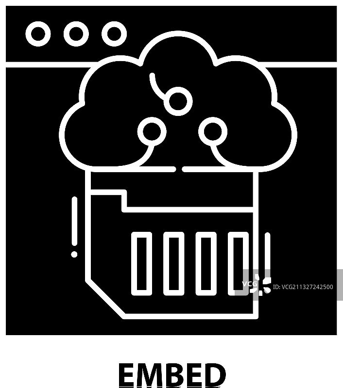 嵌入图标黑色可编辑标志图片素材