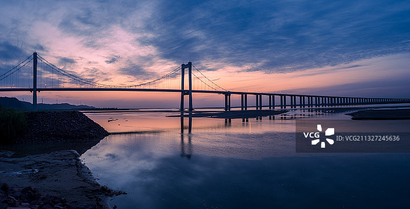 河南省郑州市桃花峪黄河落日图片素材