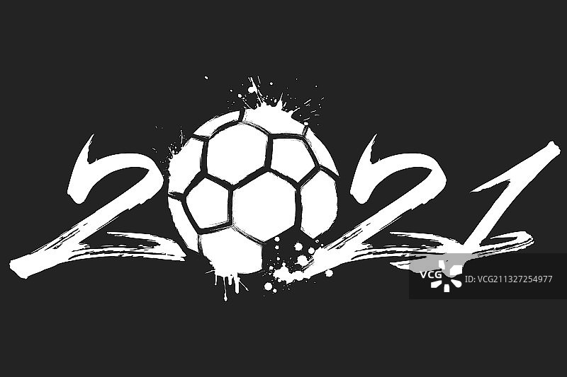 抽象数字2021和斑点手球图片素材