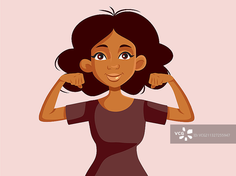 充满力量的快乐非洲裔女性肖像图片素材