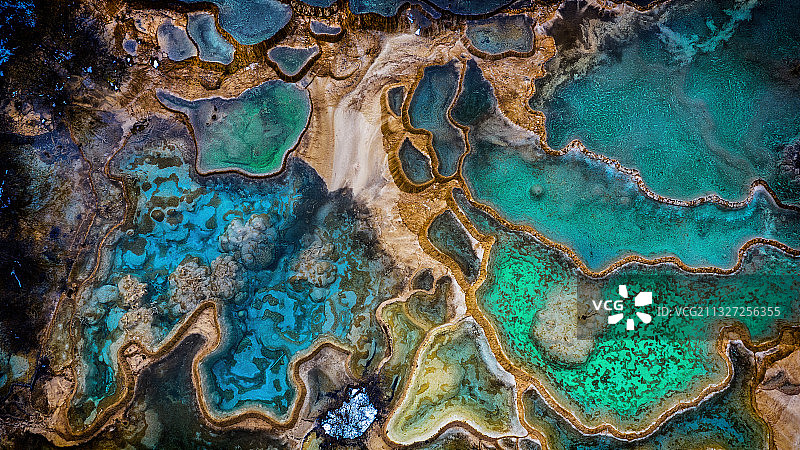 黄龙水彩画图片素材