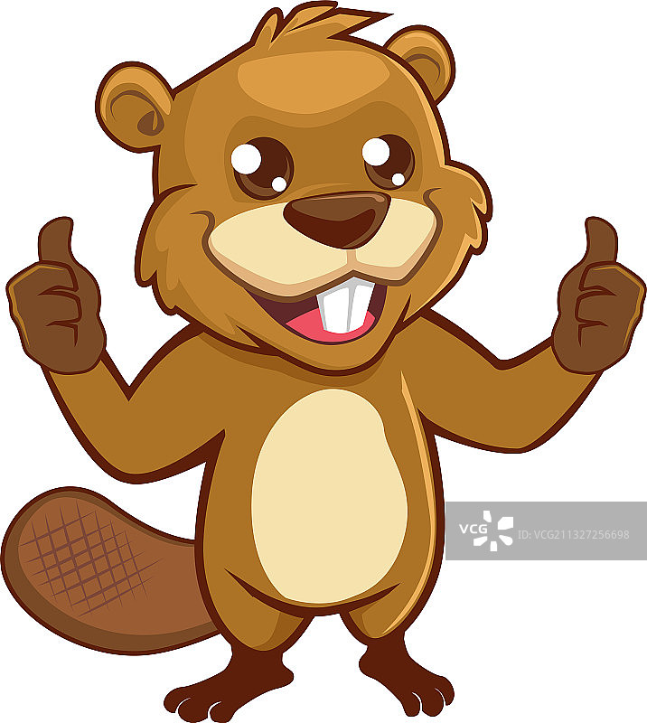 海狸吉祥物卡通图片素材