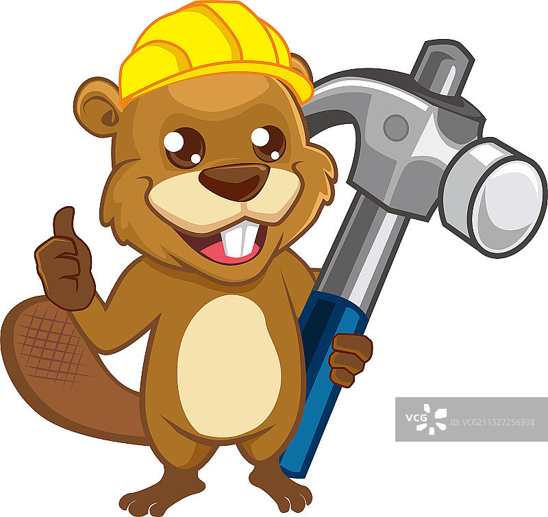 海狸吉祥物卡通图片素材