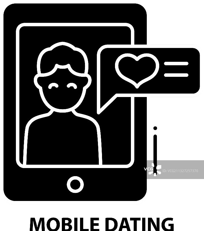 移动约会黑色图标标志图片素材