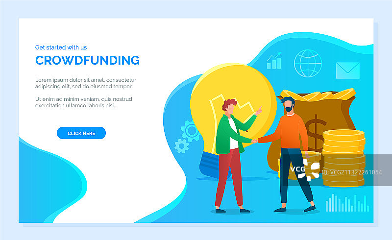 众筹着陆页模板二图片素材
