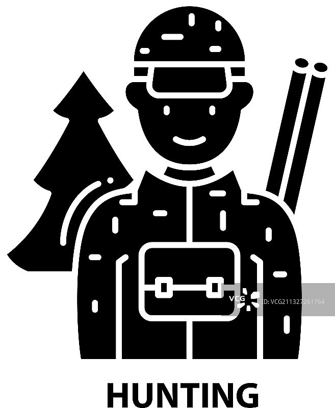 可编辑的黑色狩猎图标图片素材