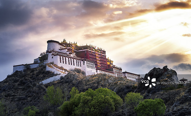 四面八方看布达拉宫图片素材