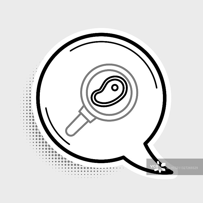 煎锅中的线条牛排肉图标图片素材