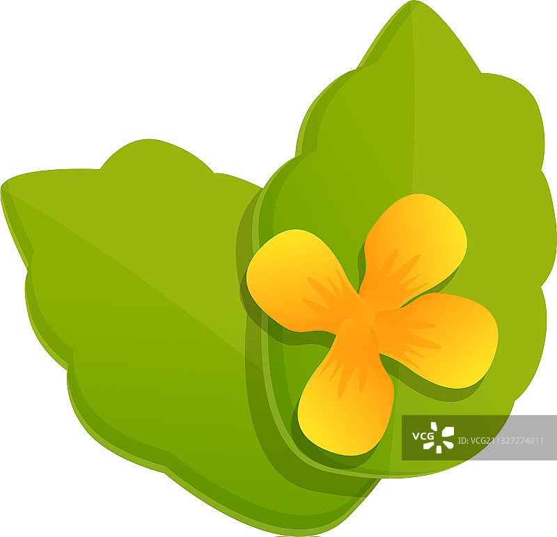 白屈菜草药花朵卡通风格图标图片素材