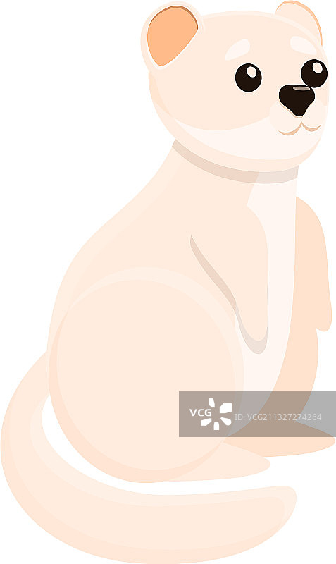 白色貂皮卡通风格图标图片素材